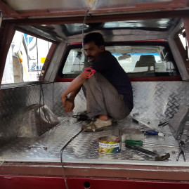 Dr. Ramanathan Practice Van in the making