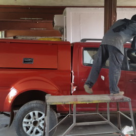 Dr. Ramanathan Practice Van in the making